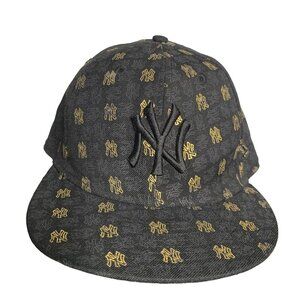 NY Yankees MLB New Era Wool Hat 7 3/4 Black 59FIFTY Fitted 6 Panel Embroidered
